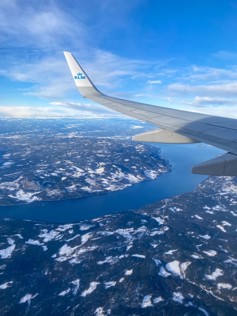 view from the flight from AMS to OSL