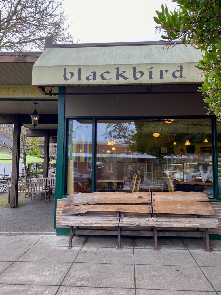 outside Blackbird Bakery on Bainbridge Island