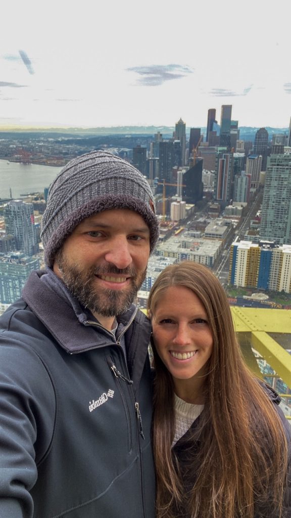 Tim and Sara at the Space Needle in Seattle