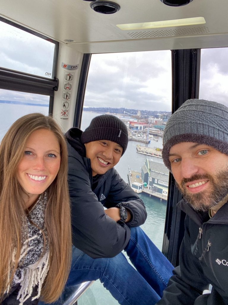 Sara, Steven and Tim on the Seattle Great Wheel