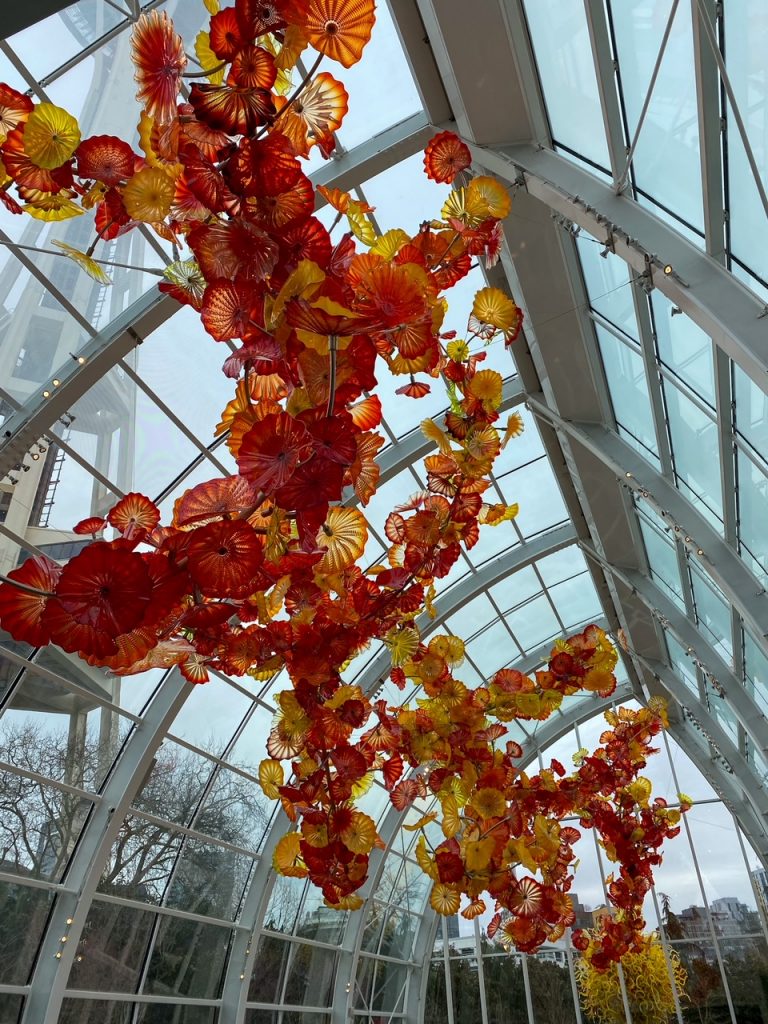 the centerpiece of the Chihuly Garden and Glass Exhibition, the Glasshouse