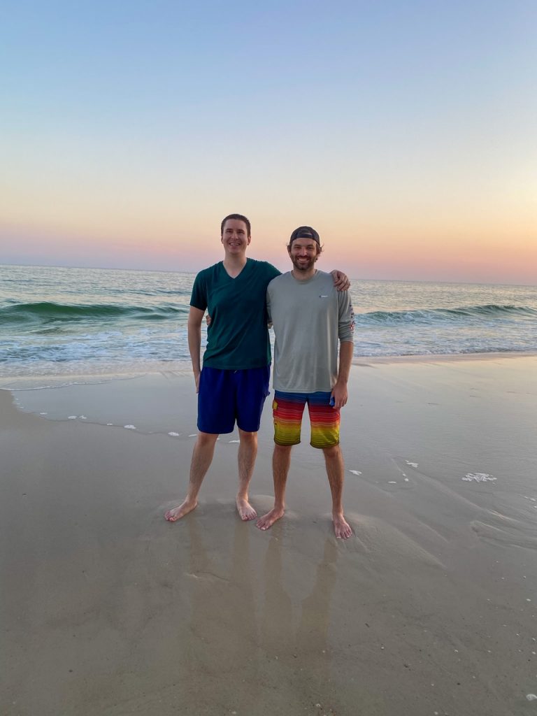 Ryan & Tim at sunset in Gulf Shores