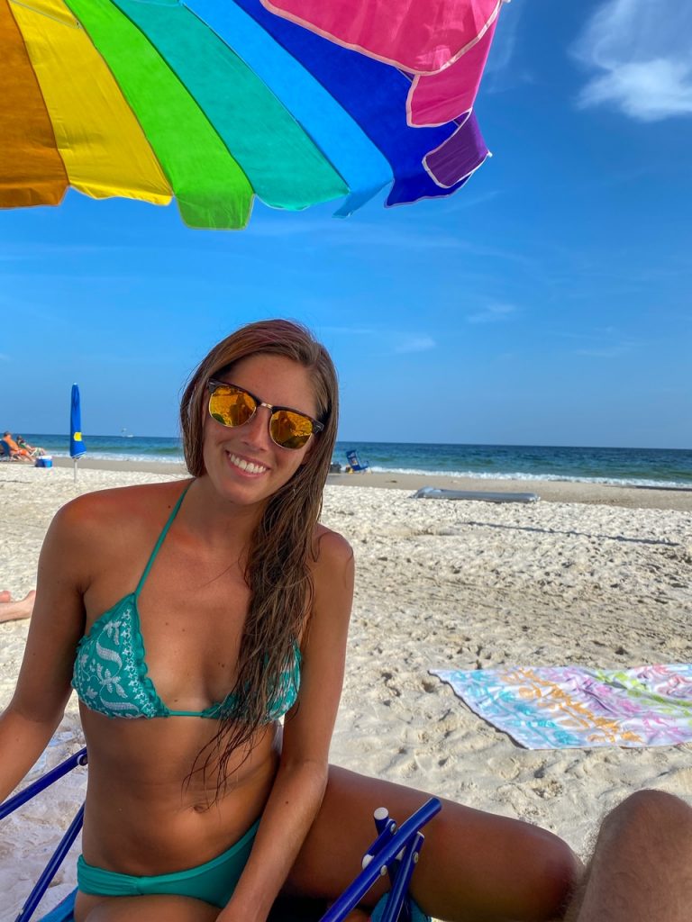 Sara on the beach in Gulf Shores Alabama