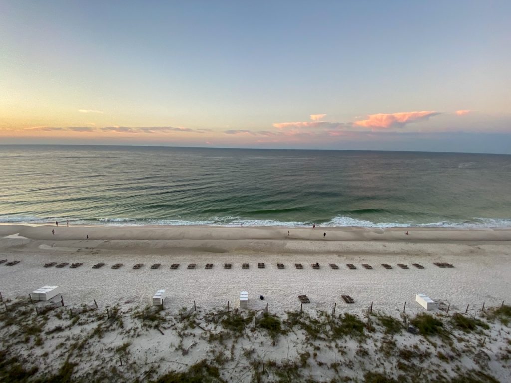 Sunrise view from the Airbnb in Gulf Shores
