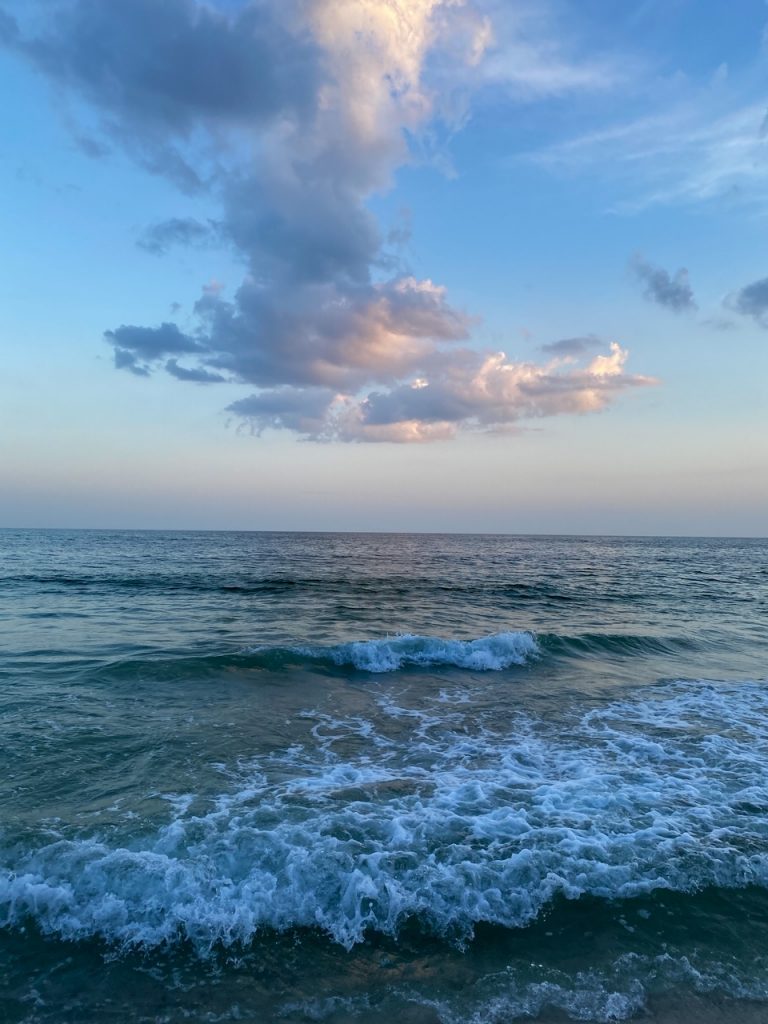 Sunset over the ocean at Gulf Shores Beach