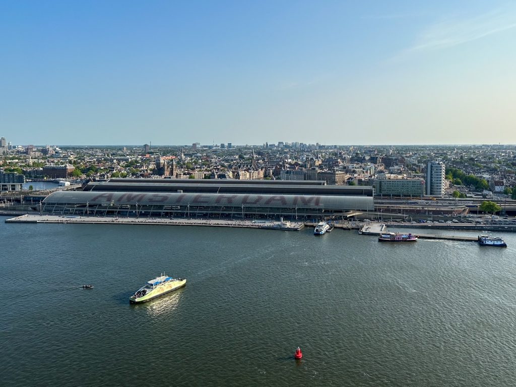 view of Amsterdam city center from the A’DAM LOOKOUT Tower