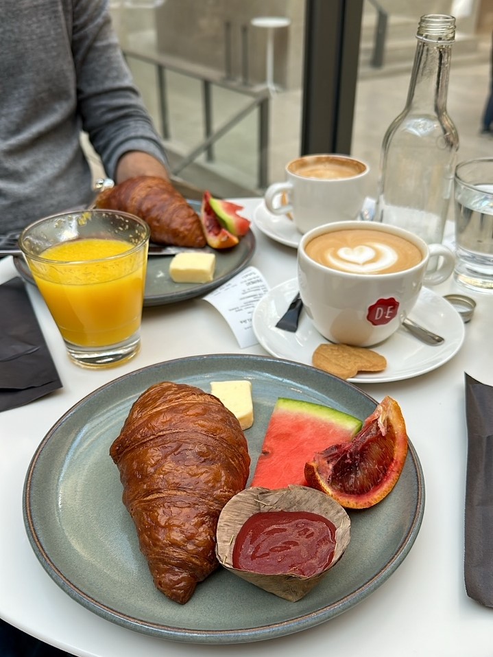 Breakfast at the Rijksmuseum in Museum Square, Amsterdam