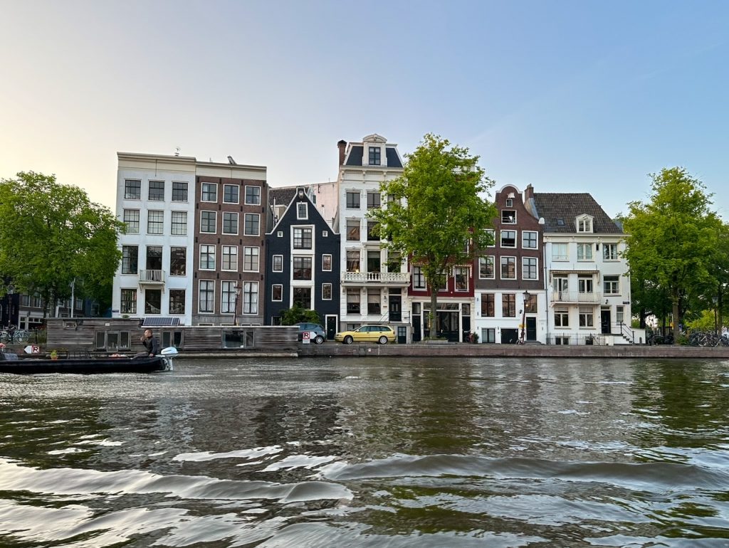 view of some charming Dutch houses from our LOVERS Canal Cruise