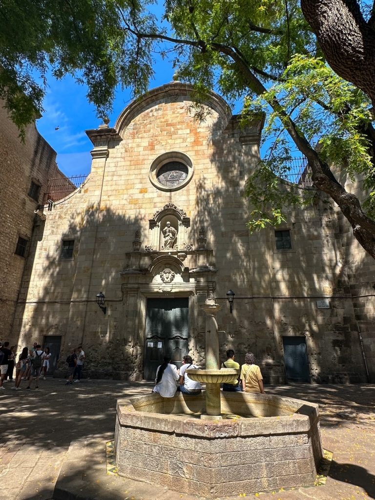 summer at the Church of Saint Philip Neri in Barcelona