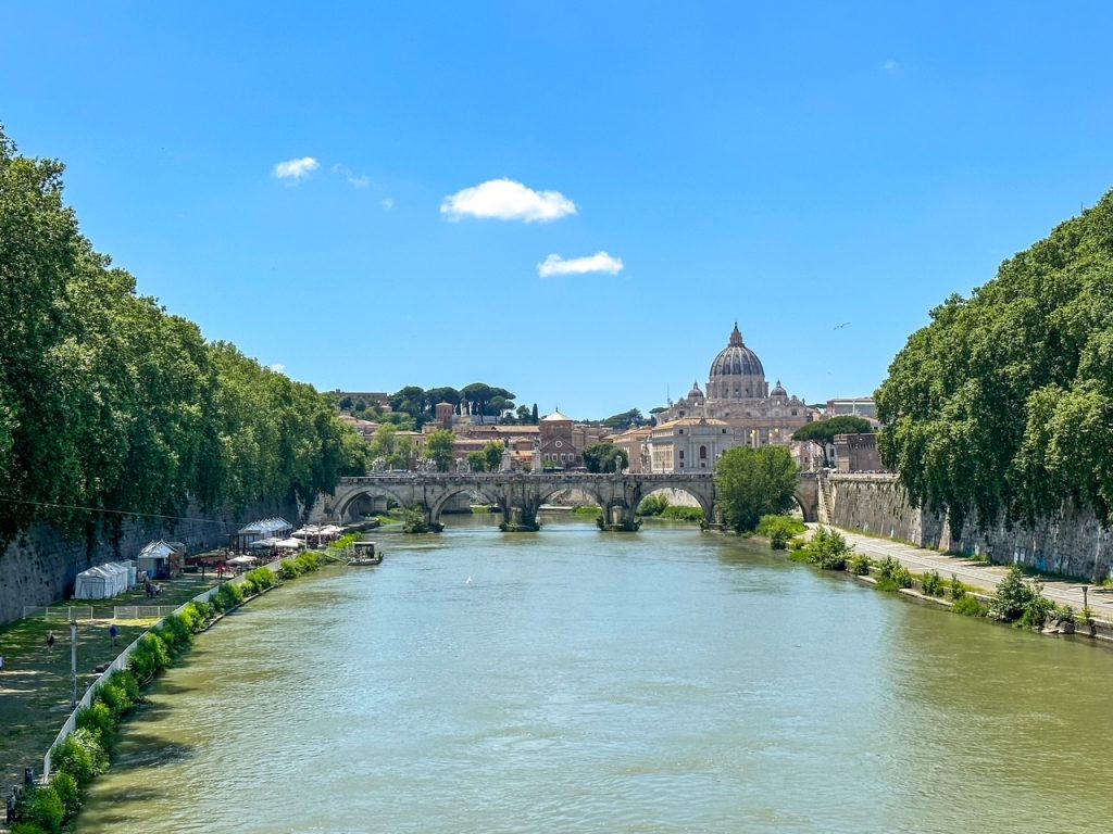 St. Peter's Basilica from across the River Tiber