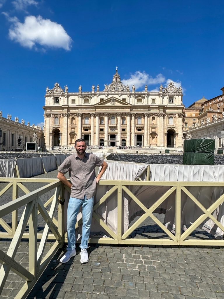 Tim in front of St. Peter's Basilica