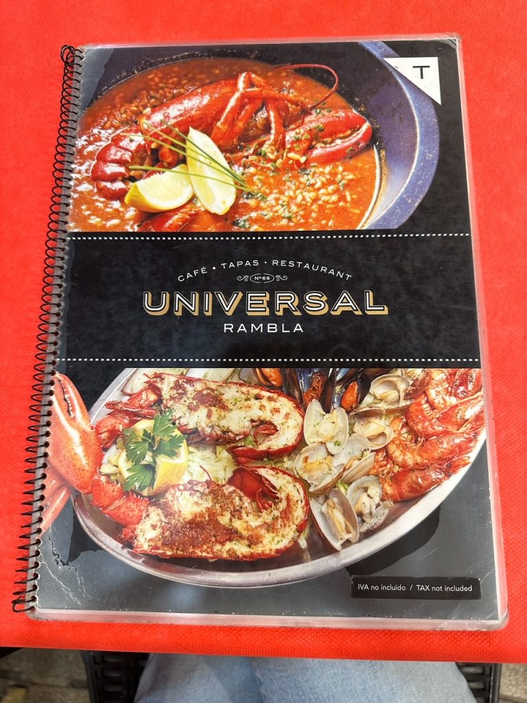 Universal Restaurant Rambla menu