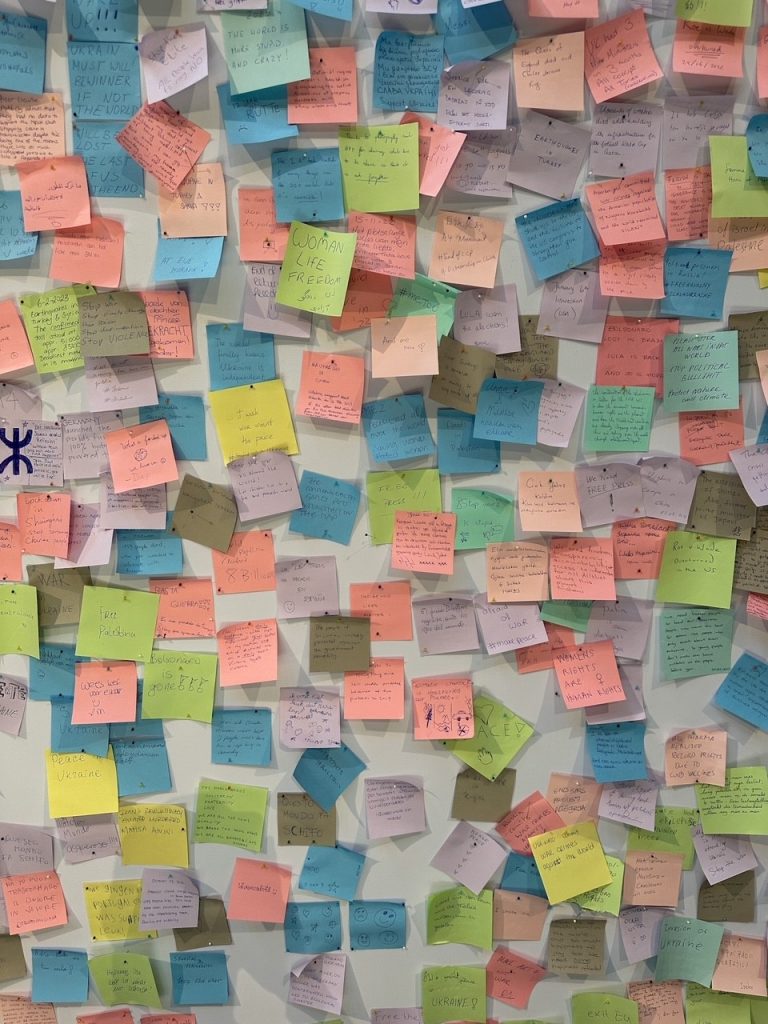 Wish Wall at the World Press Photo Exhibit at Nieuwe Kerk