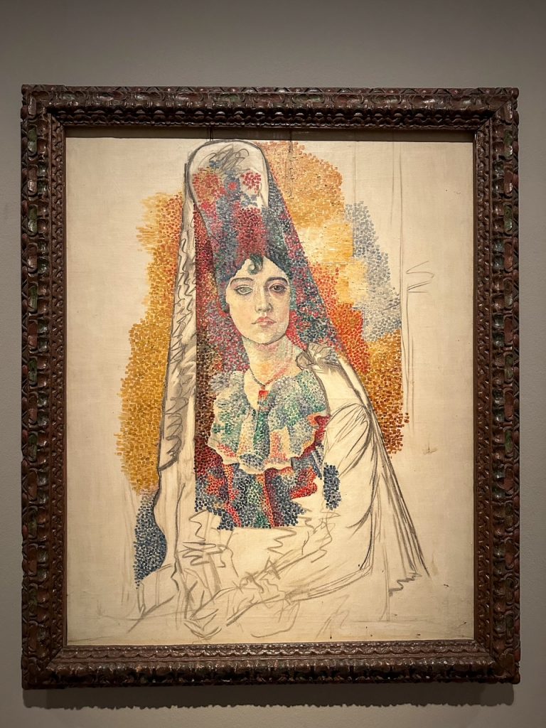 a beautiful portrait by Picasso called Woman with spanish dress