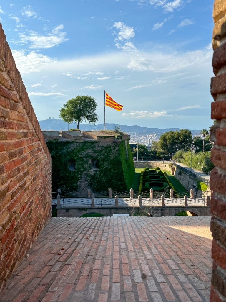 Catalonian flag from Montjuïc Castle