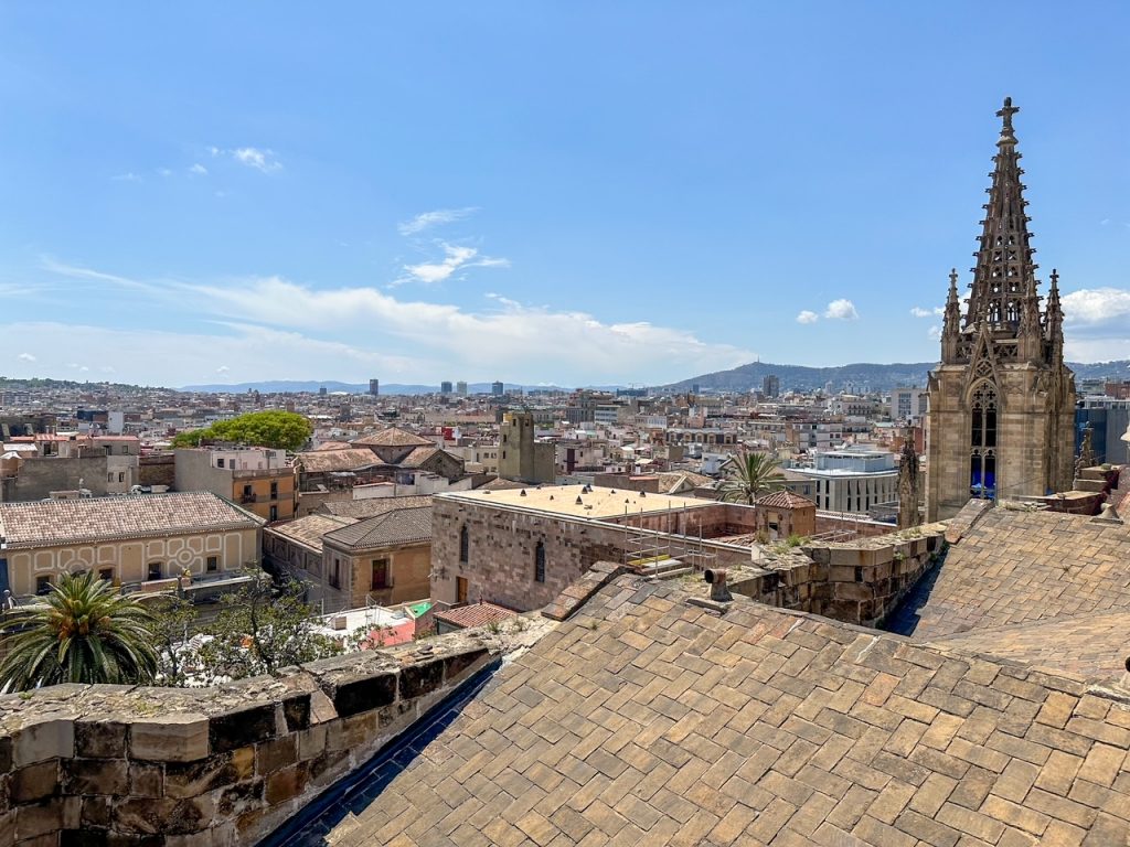rooftop view from the Barcelona Cathedral