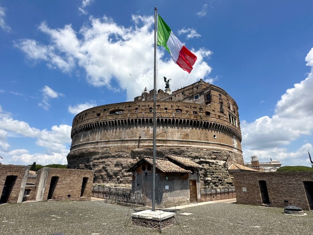 the top of the Castel Sant'Angelo in Rome, Italy
