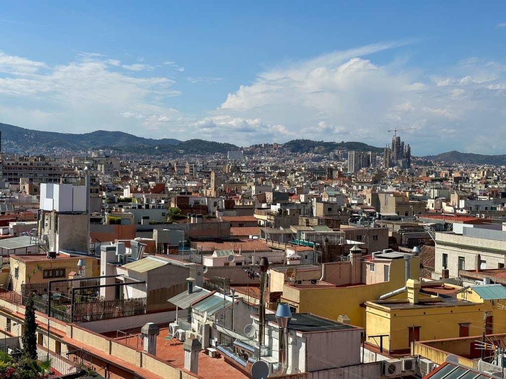 view from Santa Maria del Mar rooftop during our 3 days in Barcelona