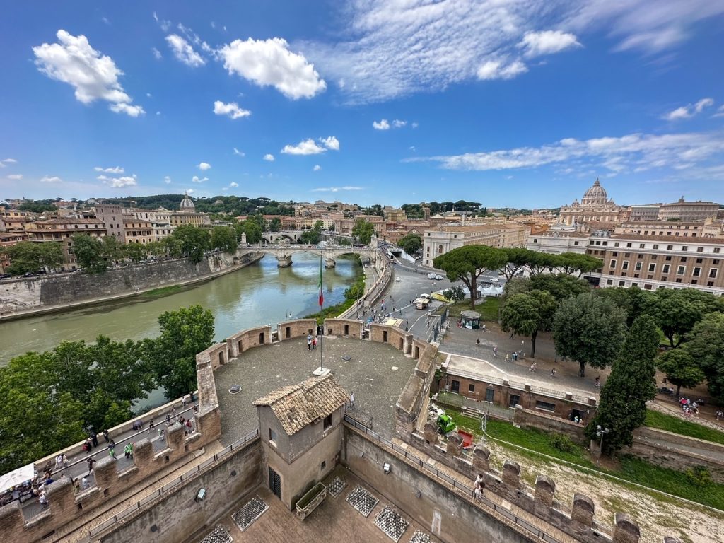a view of Vatican City from Castel Sant'Angelo