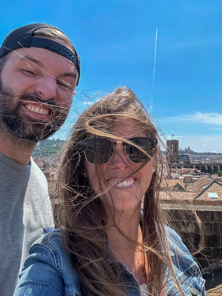 the wind was unreal on the rooftop of The Cathedral of the Holy Cross and Saint Eulalia