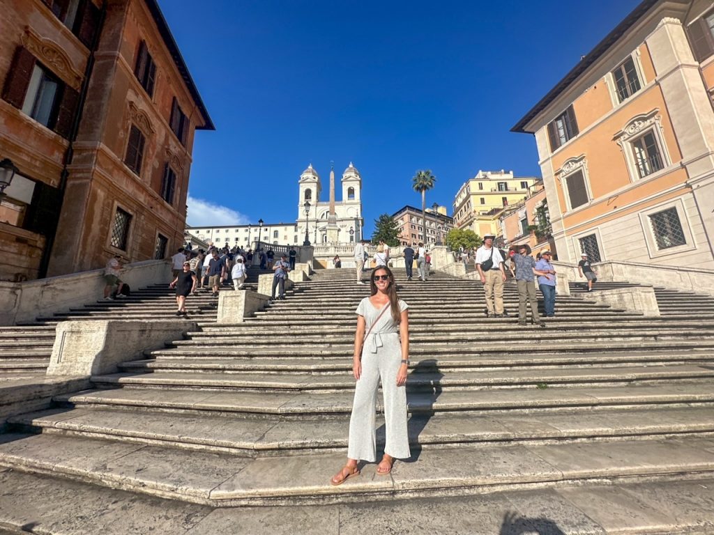 Sara on the infamous Spanish Steps in Rome, Italy