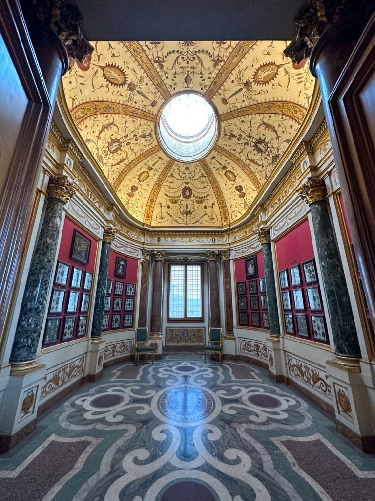 a gorgeous hallway at the Uffizi Gallery