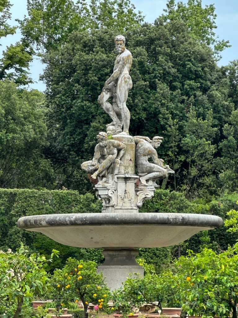a sculpture at Boboli Gardens