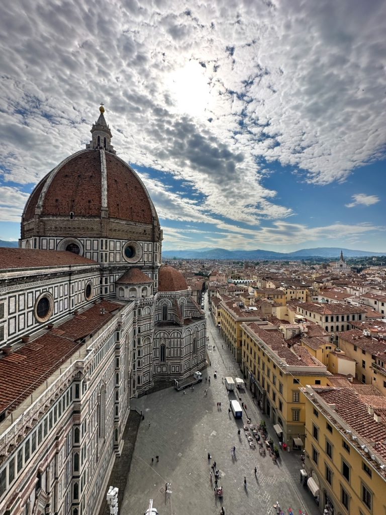 a view of the Duomo di Firenze from Giotto's Bell Tower