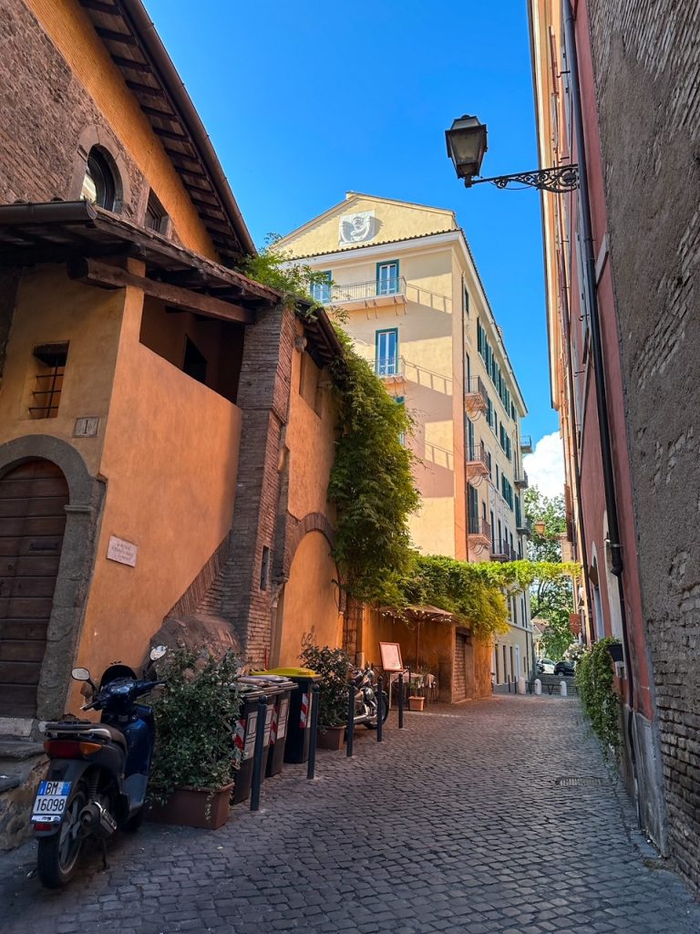 a charming street in Trastevere