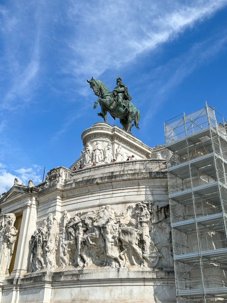 the equestrian sculpture of Victor Emmanuel II at the Vittoriano