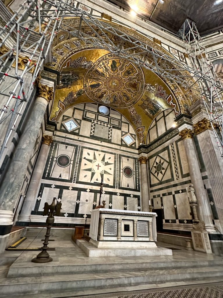 the altar inside the Baptistery at the Duomo Complex in Florence