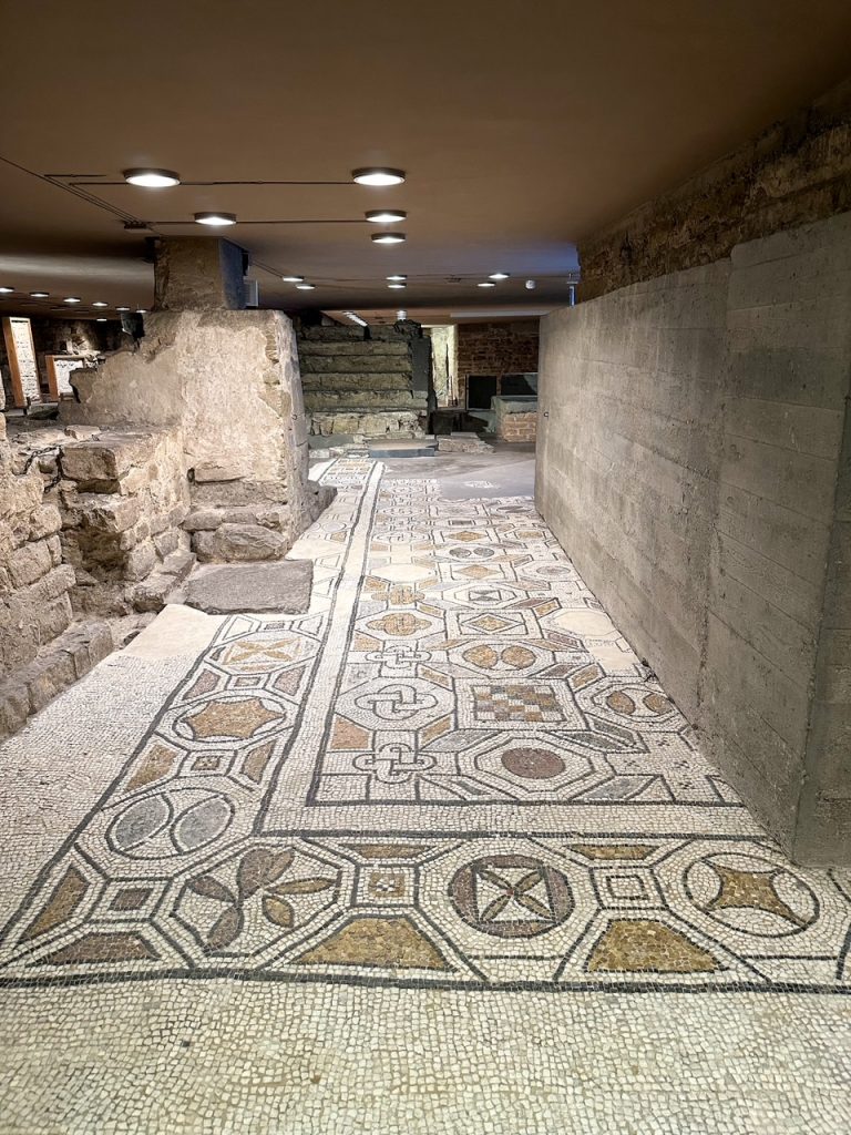 the archeological remains of Santa Reparata in Florence Italy
