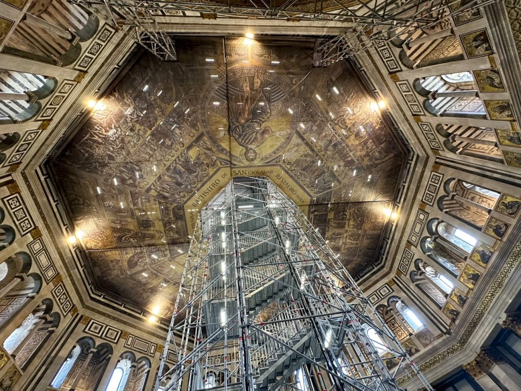 the ceiling at the Baptistery at the Duomo Complex in Florence