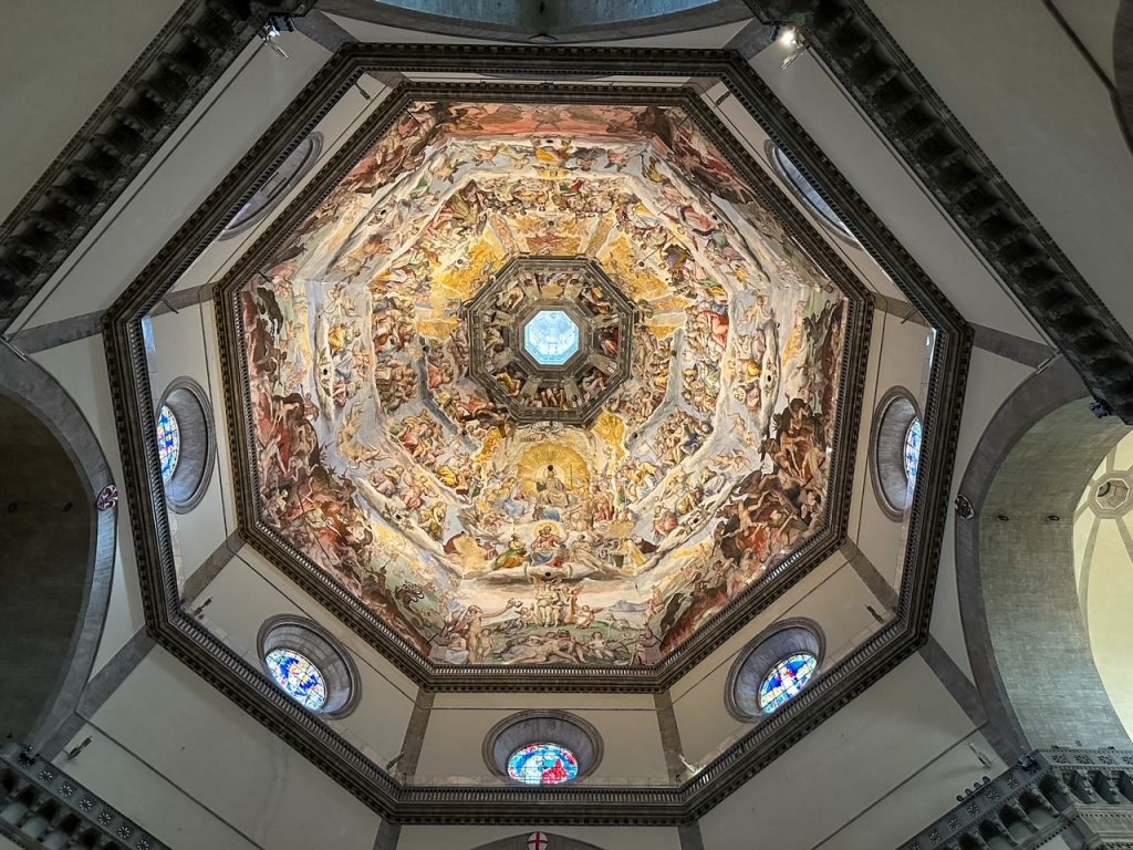 the ceiling of the cathedral at the Duomo Complex in Florence