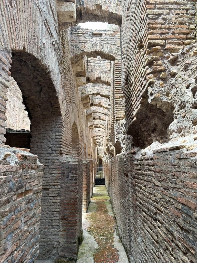 the underground of the Colosseum in Rome, Italy