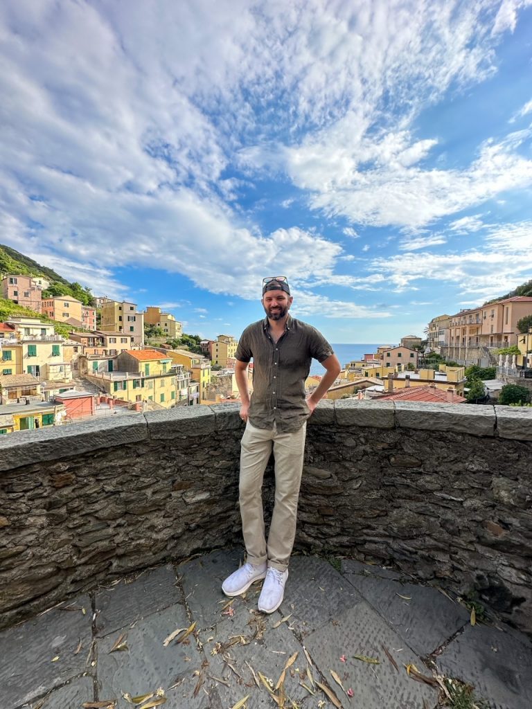 Tim admiring one of Riomaggiore's scenic viewpoints