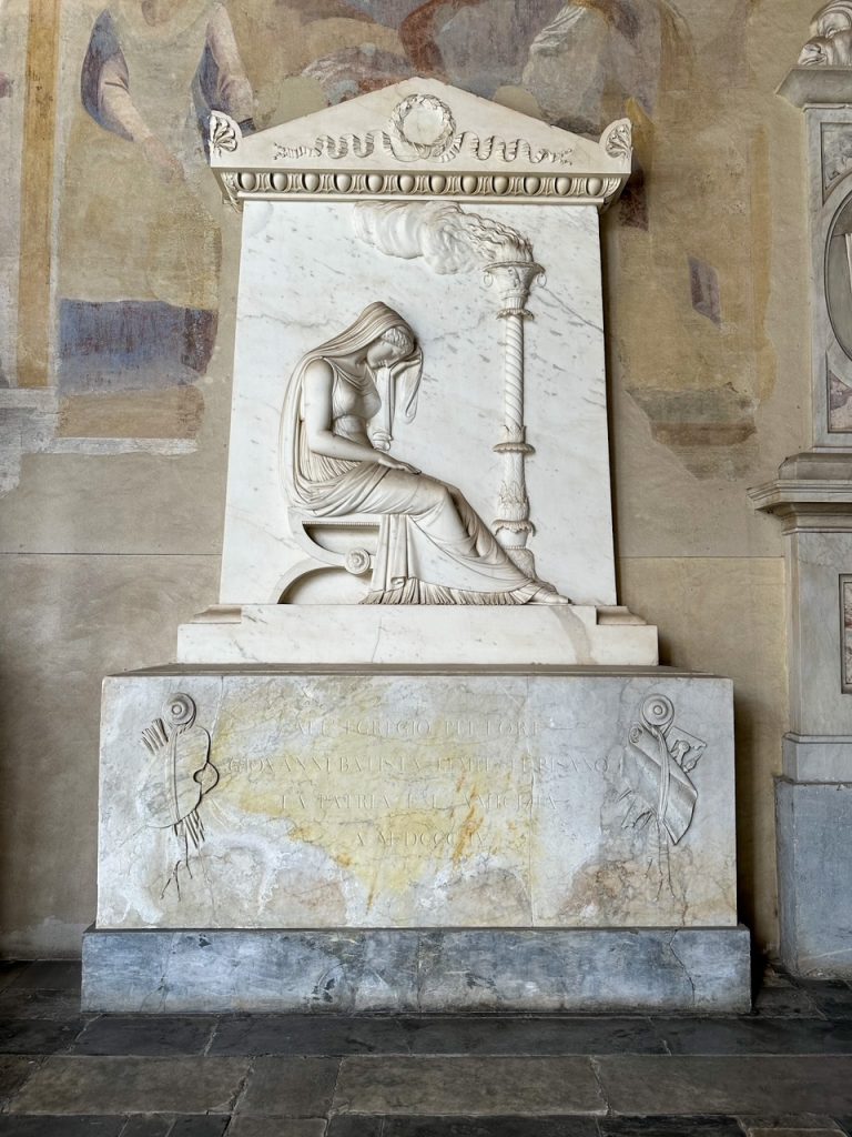 a statute at the Camposanto in Pisa