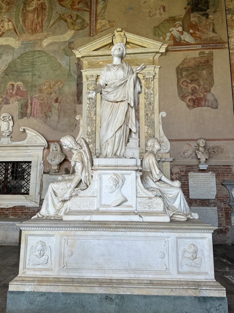 an incredible statue at the Camposanto in Pisa