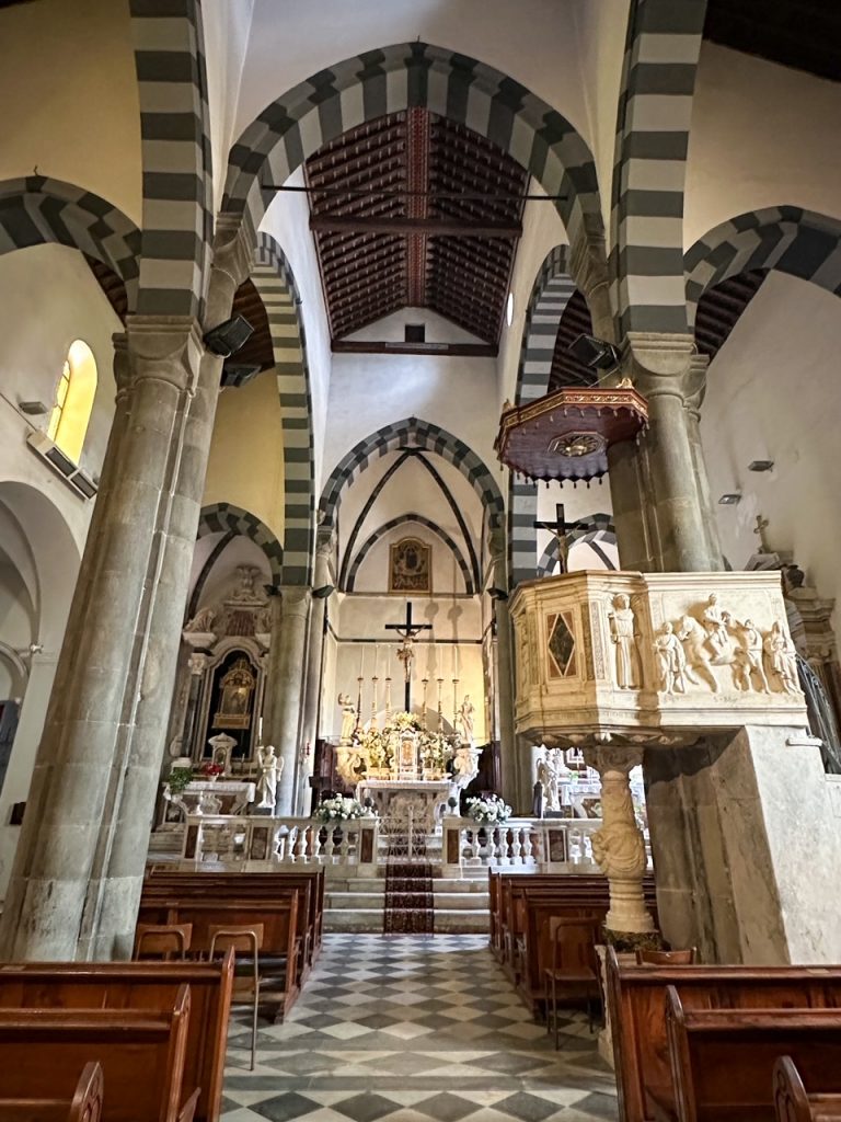 inside the Church of San Giovanni Battista in Riomaggiore