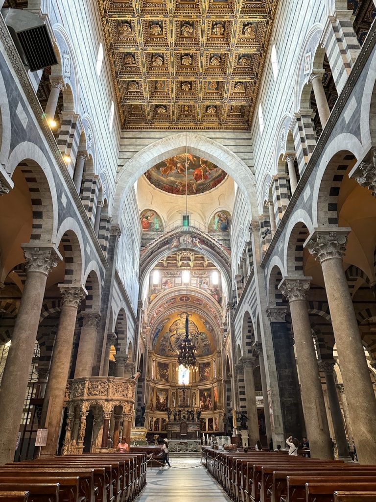 the interior of the Pisa Cathedral