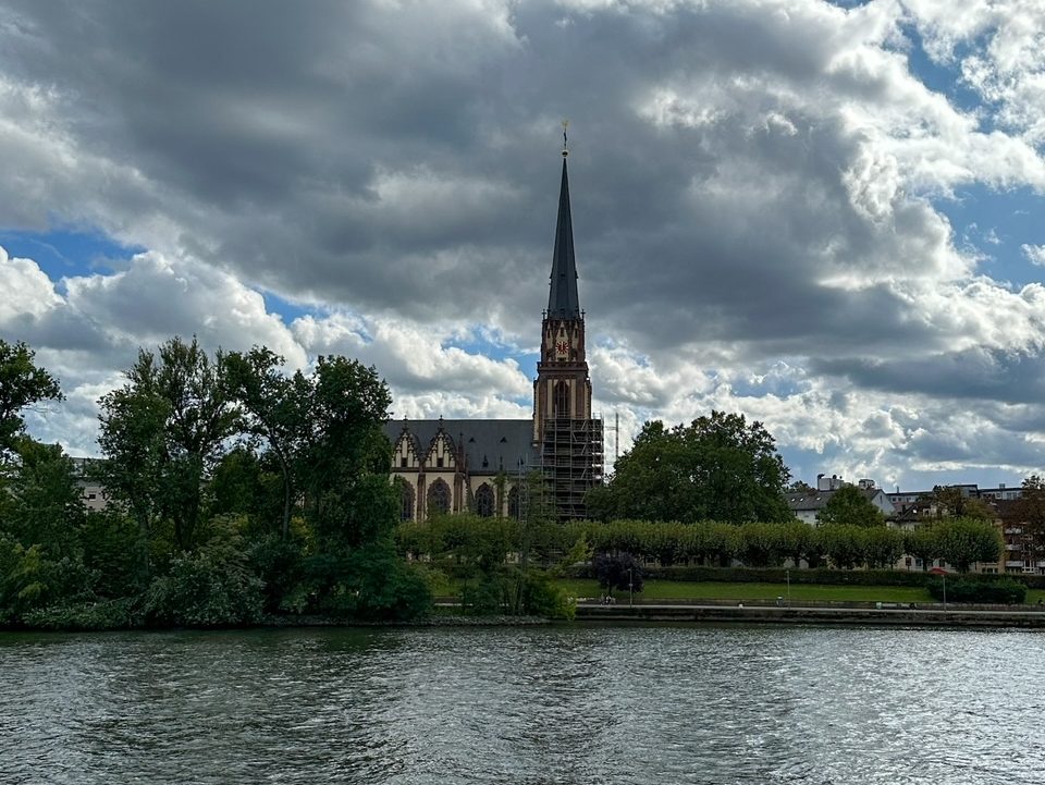 Dreikonigskirche Church as seen from the Eiserner Steg