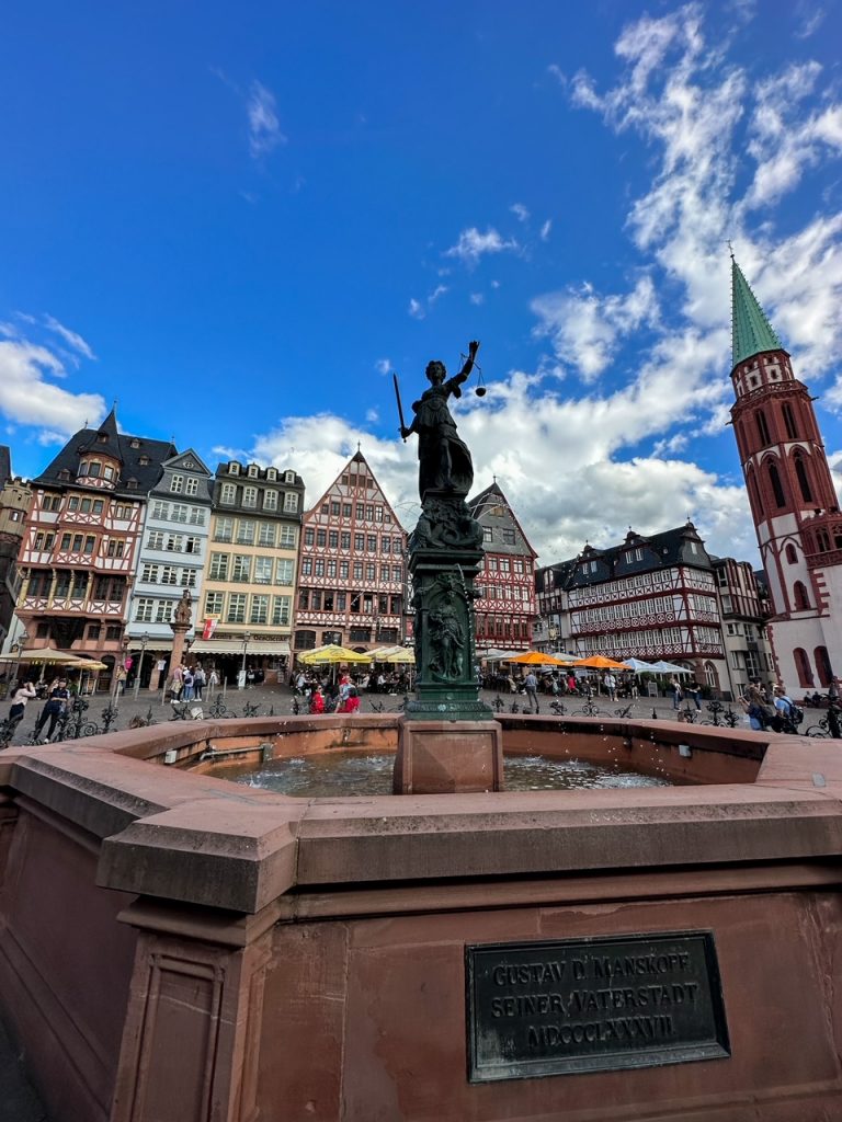 the Fountain of Justice in Frankfurt, Germany