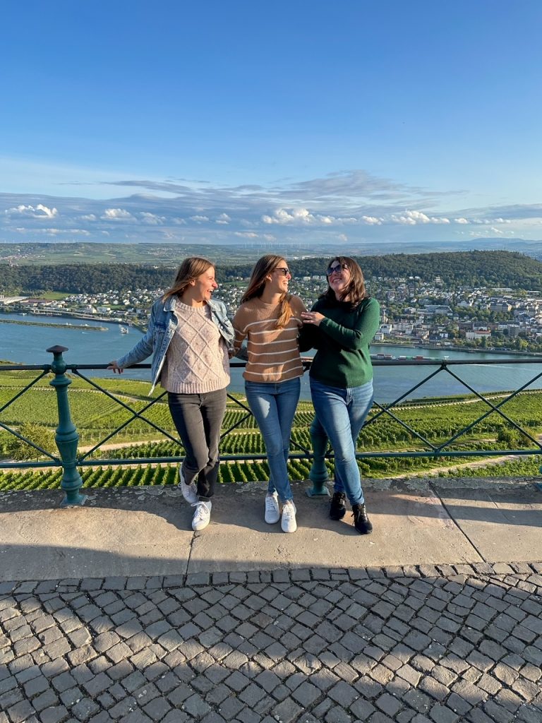 the girls being silly at the Niederwald Monument