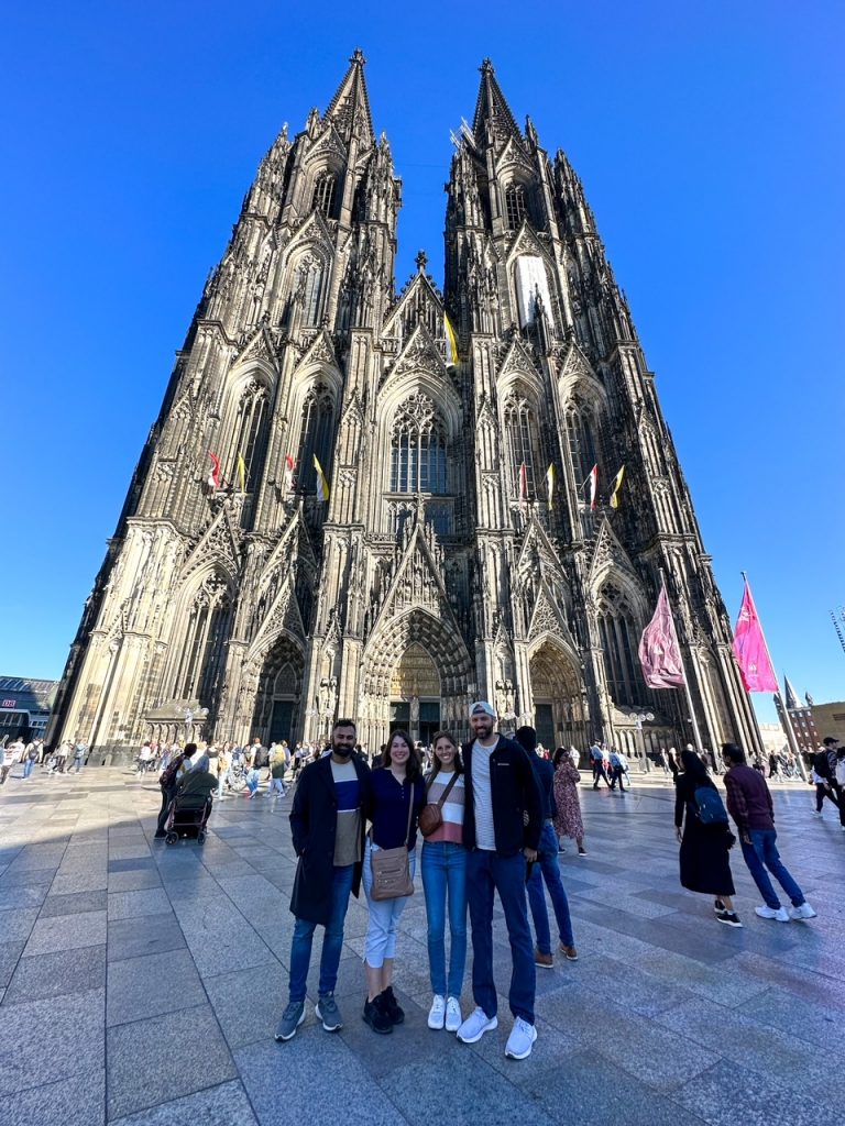the group at the Cologne Cathedral in Cologne, another one of the best day trips from Frankfurt