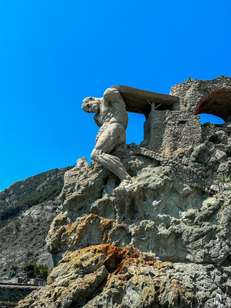 il Gigante statue is said to protect the Cinque Terre town of Monterosso al Mare
