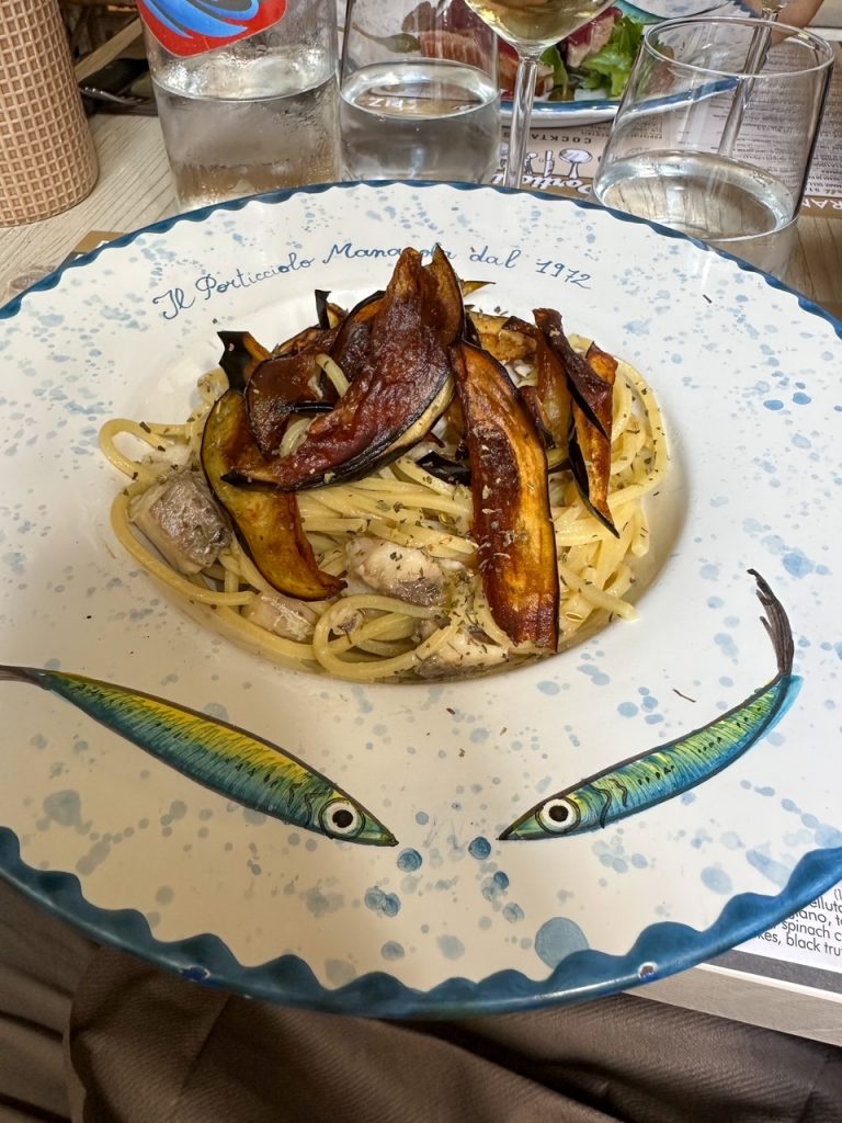 pasta from lunch at Il Porticciolo Manarola