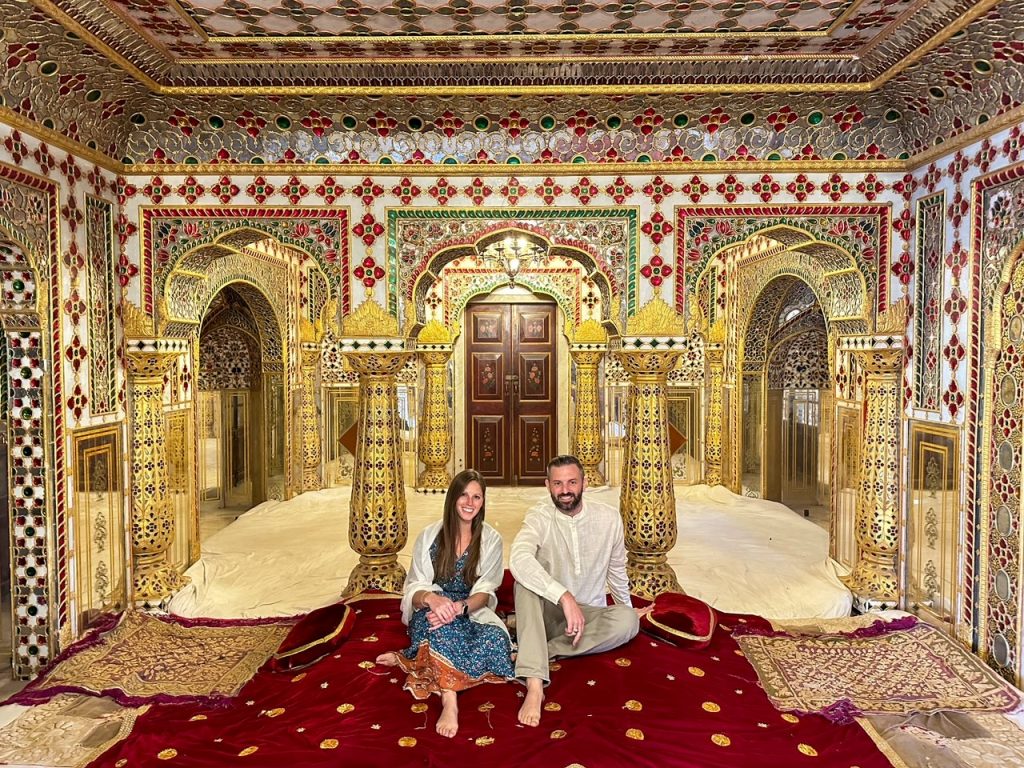 Sara & Tim feeling like royalty at Sobha Niwas at Jaipur City Palace