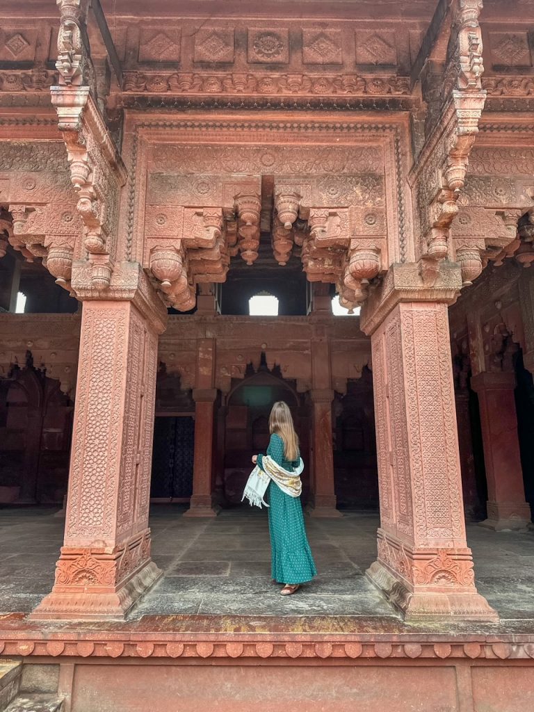 Sara exploring Agra Fort in Agra, India