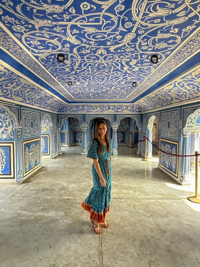Sara twirling around at Chhavi Niwas at Jaipur City Palace