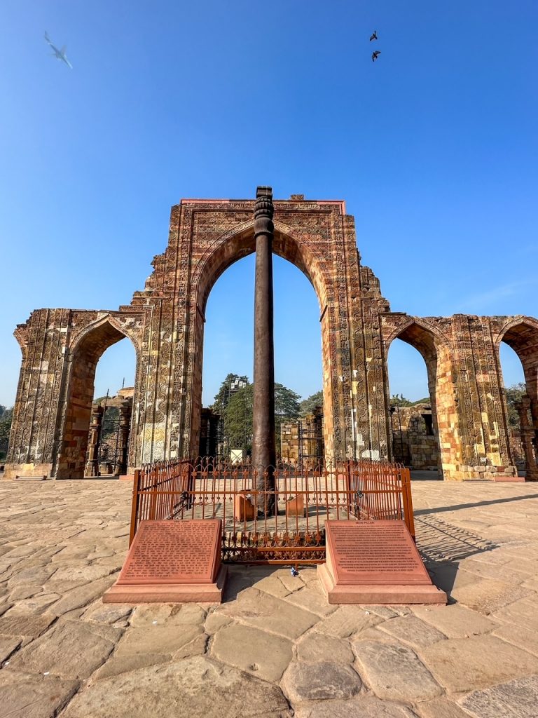 The Iron Pillar of the Gupta Dynasty at the Qutub Minar Complex